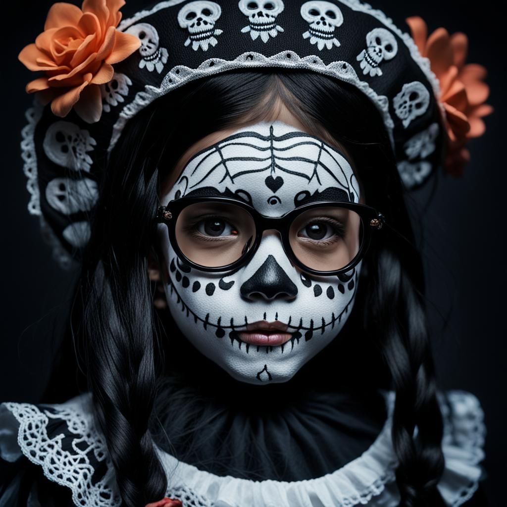 Venezuelan Girl as Catrina in Hyper-Realistic Portrait