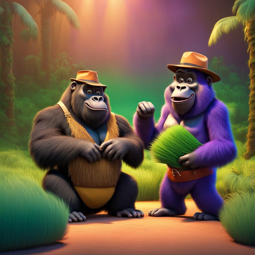 Magilla Gorilla and Yogi Bear in 3D Art Style