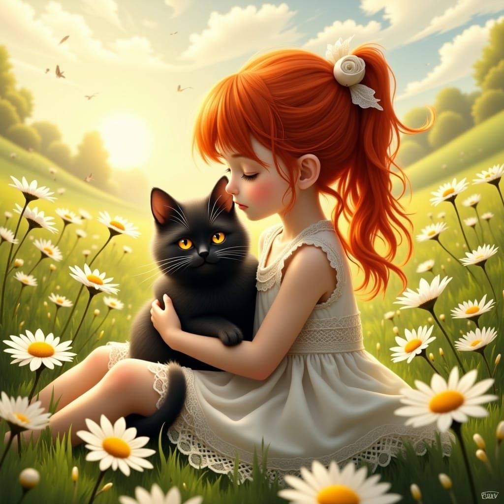 <lora:Flux Hyperreal:1.0> a black cat sitting in the lap of ...