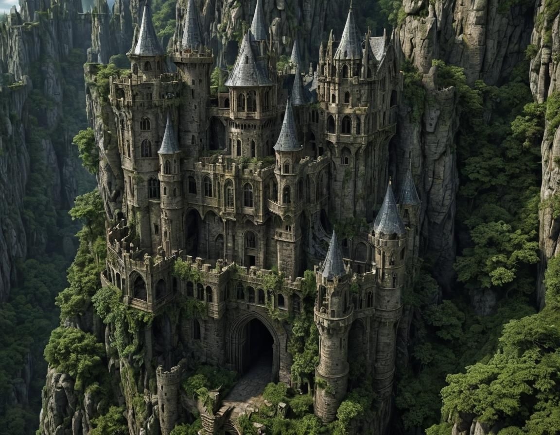 Gothic Castle in Fractal Expressionism Style