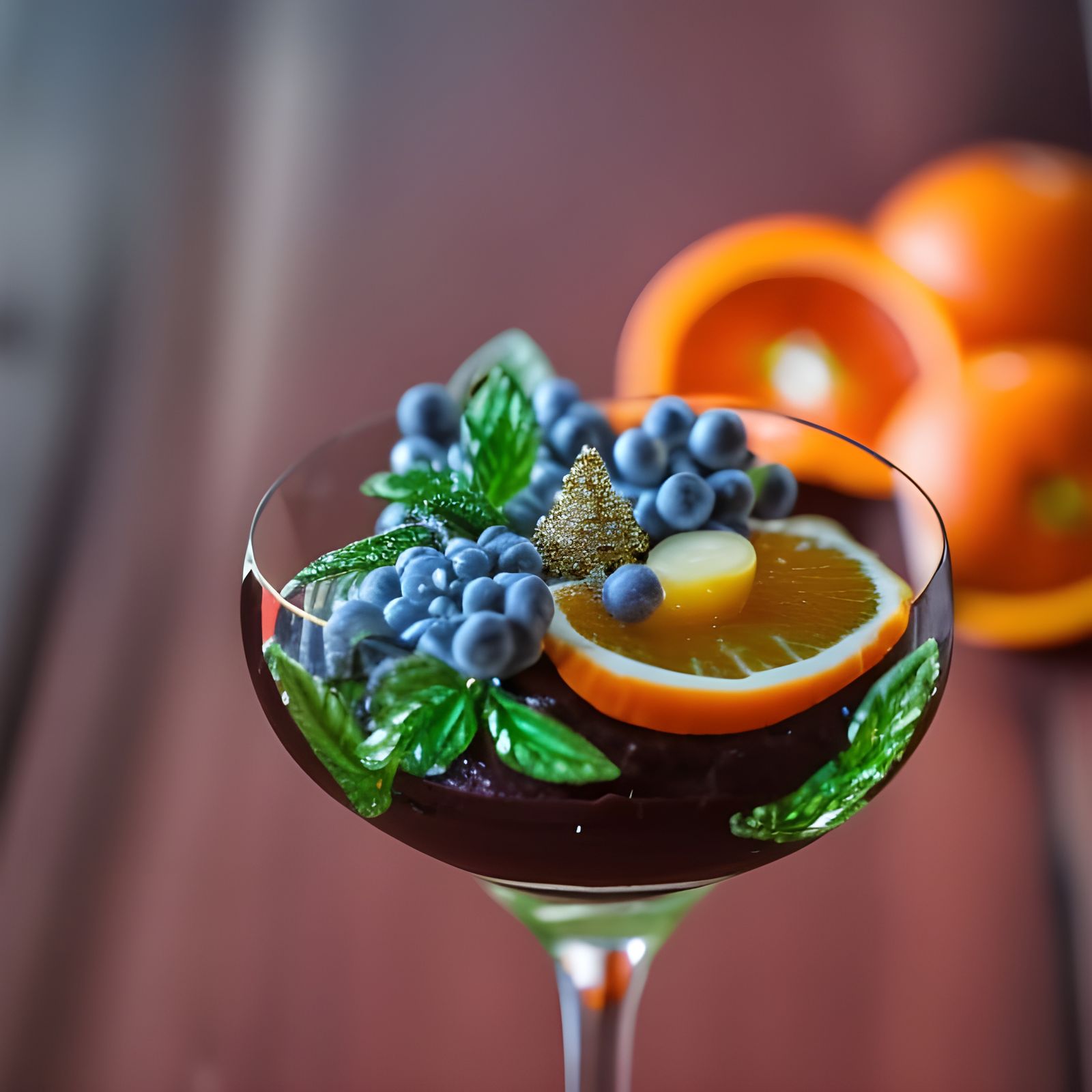 Tangerine Cream Pudding Dessert in Photorealism