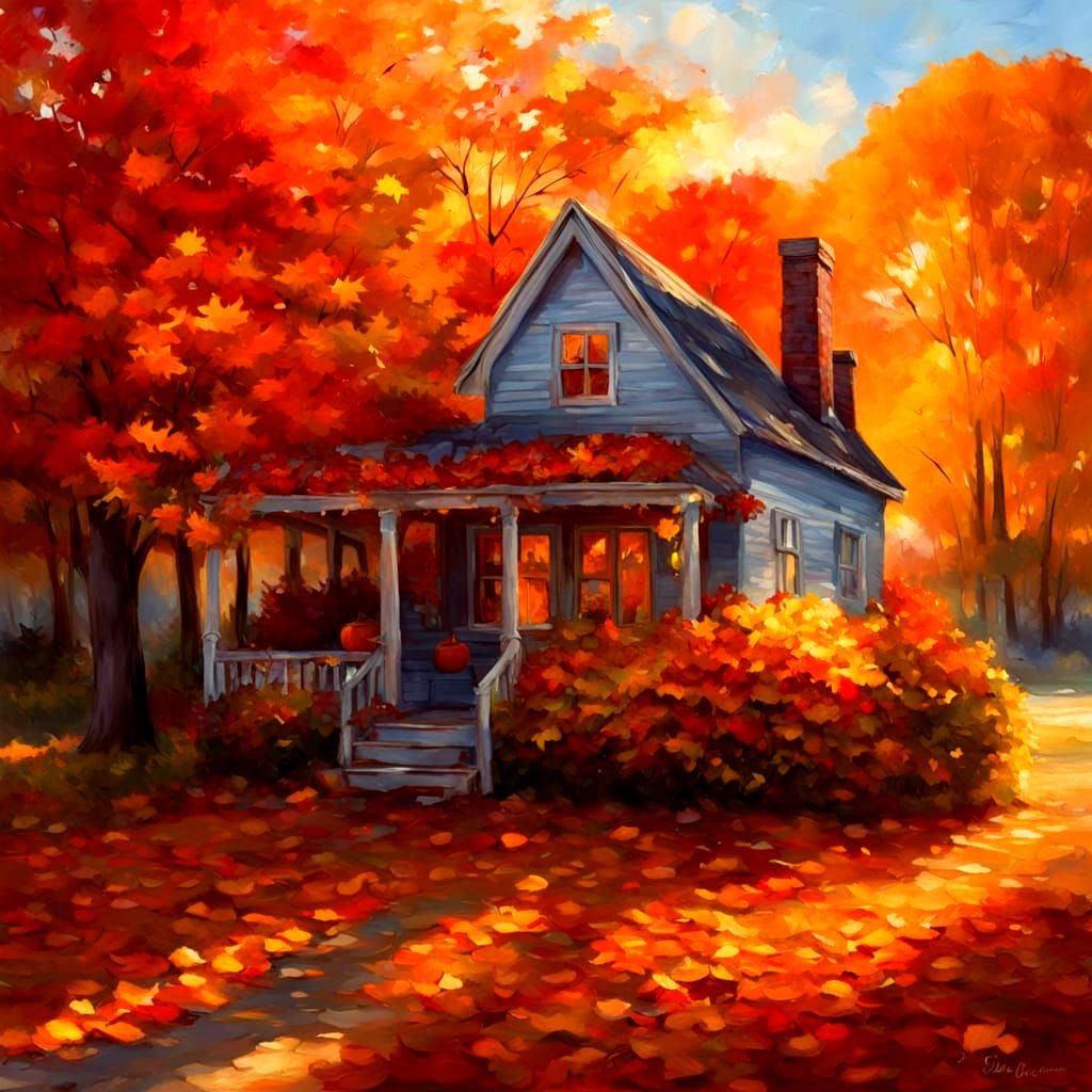 Autumn Leaves Fall by Charming Cottage