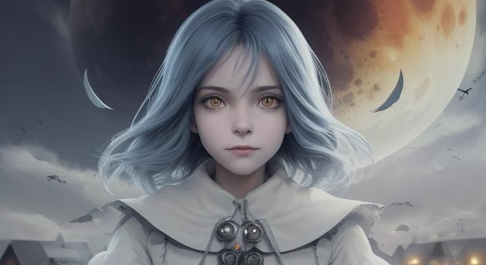 detailed symmetrical small round face small long ridged nose...