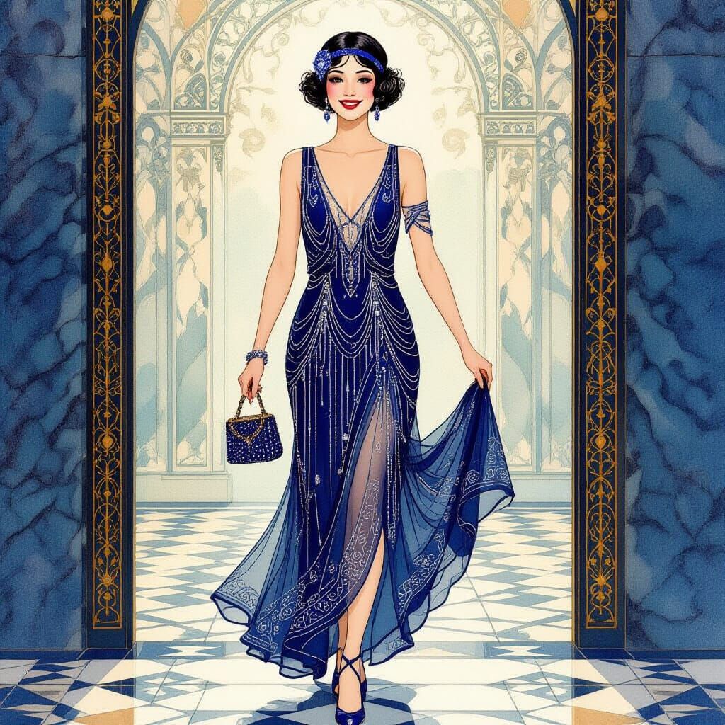 beautiful woman in a 1920s style