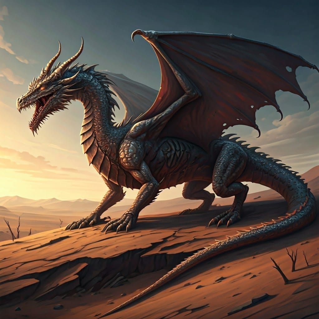 Barren Desert Sunset Dragon