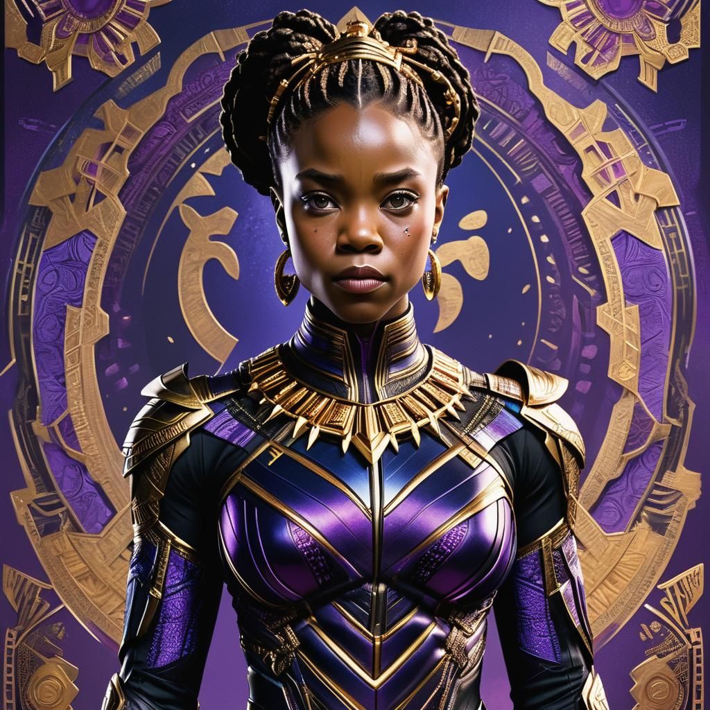 Wakanda Royalty: Hyperrealistic Cinematic Portrait in Afrofu...