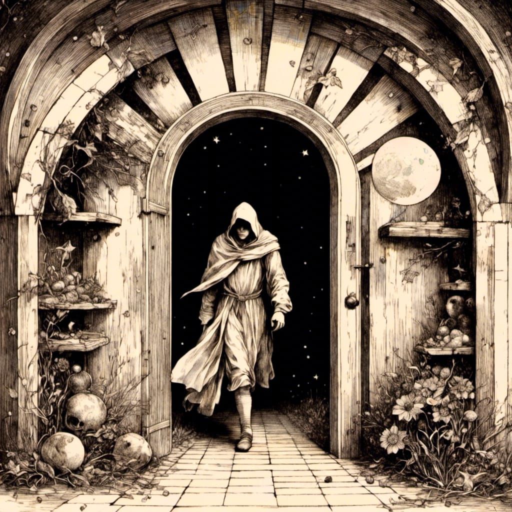 Medieval Man Walks Through a Portal