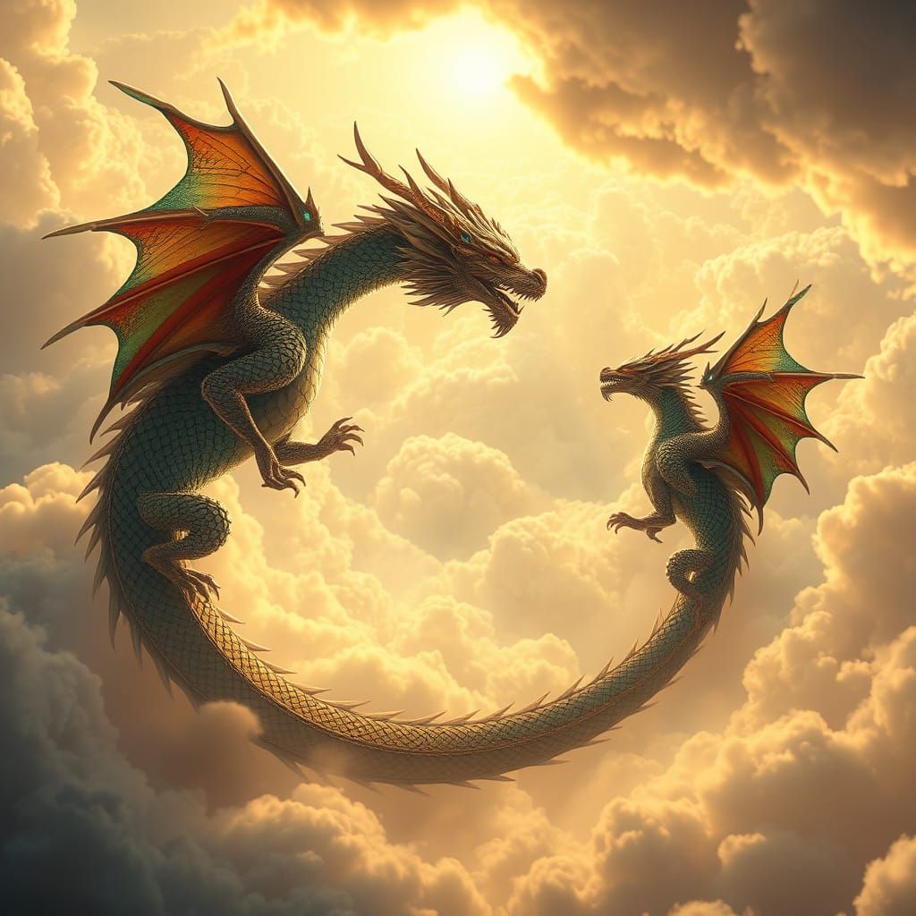 Regal Western Dragons in Ethereal Flight