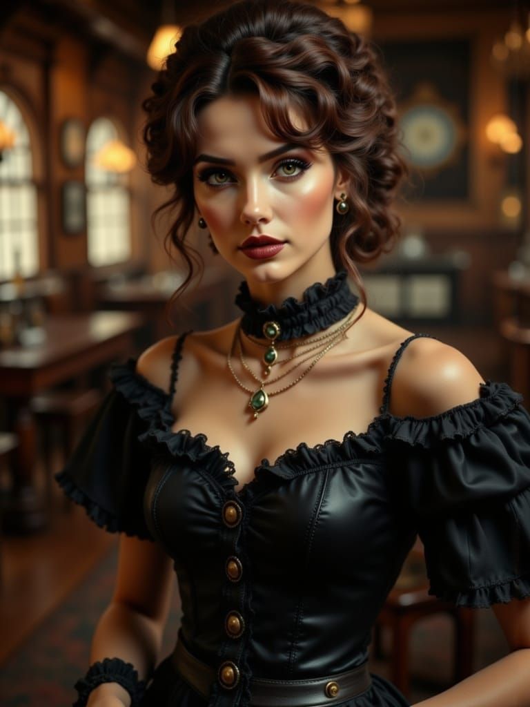 Sophisticated Saloon Owner Portrait in 1880s Style