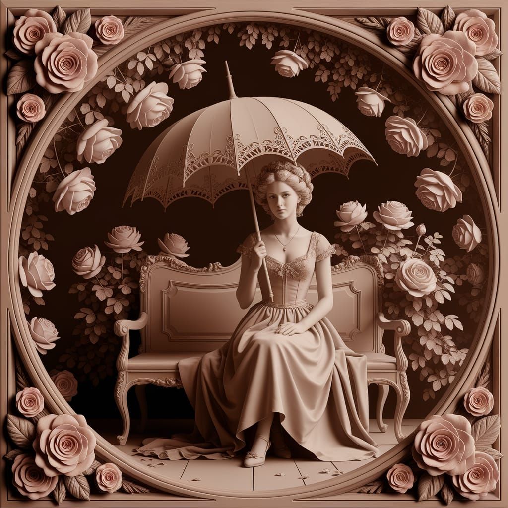 Lady in the Rose Garden