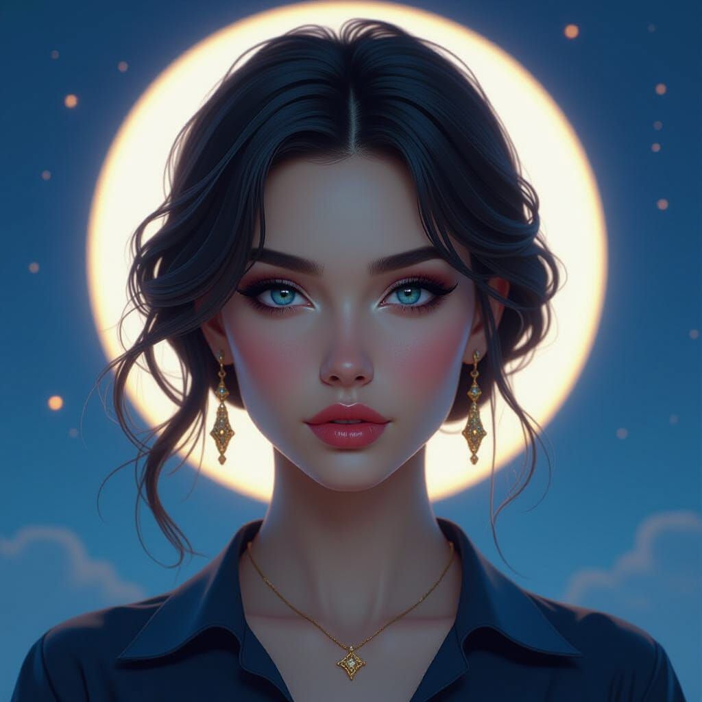 Ethereal July Night Portrait in Concept Art Style