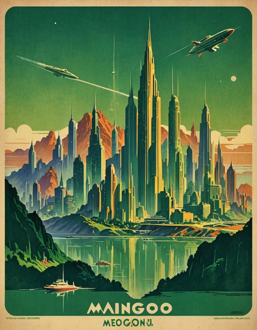 Art Deco Mingo City Travel Poster