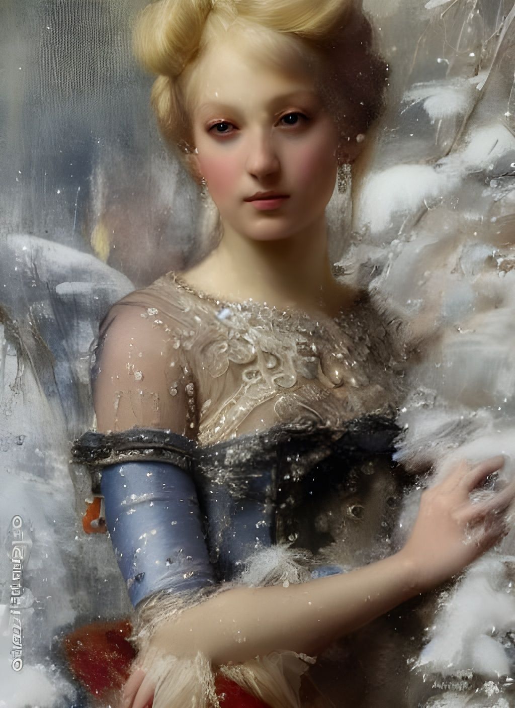 Renaissance Princess Portrait in Winter, Titian Style