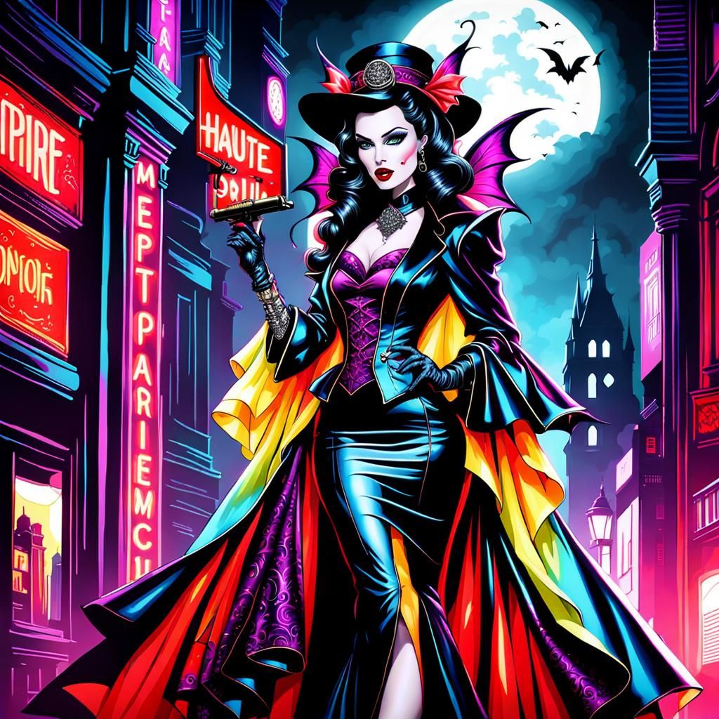 Gothic Pinup Female Vampire