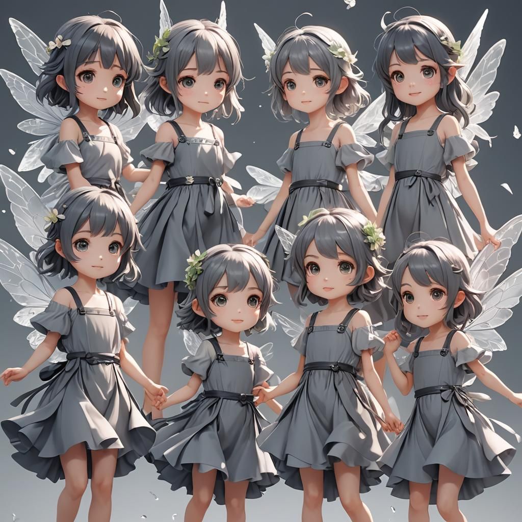 Cute Wind Fairies in 3D Anime Art Style
