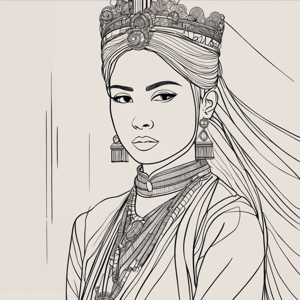 Surreal Princess Emerges from Single Line of Destiny