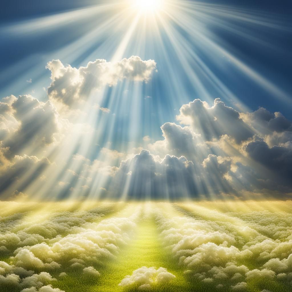 Divine Sunlight Pierces Through Soft Cloudscape