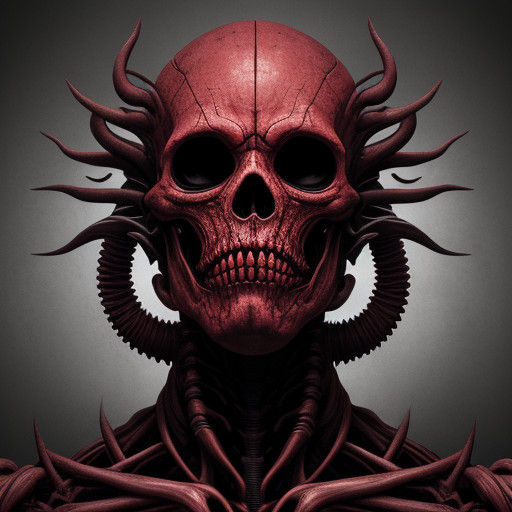 Surreal Biomechanical Horror Figure