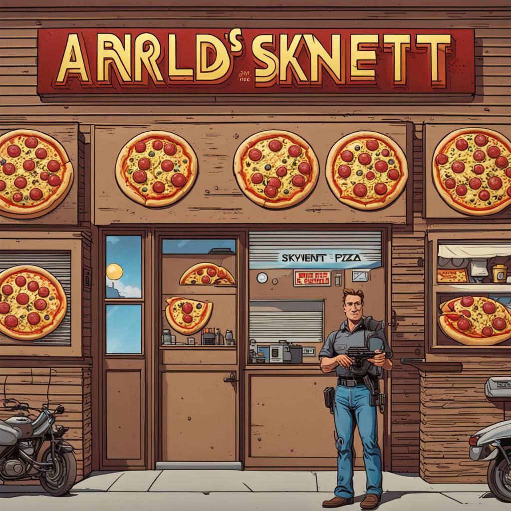 AI Interpretation of Arnold's Skynet Pizza