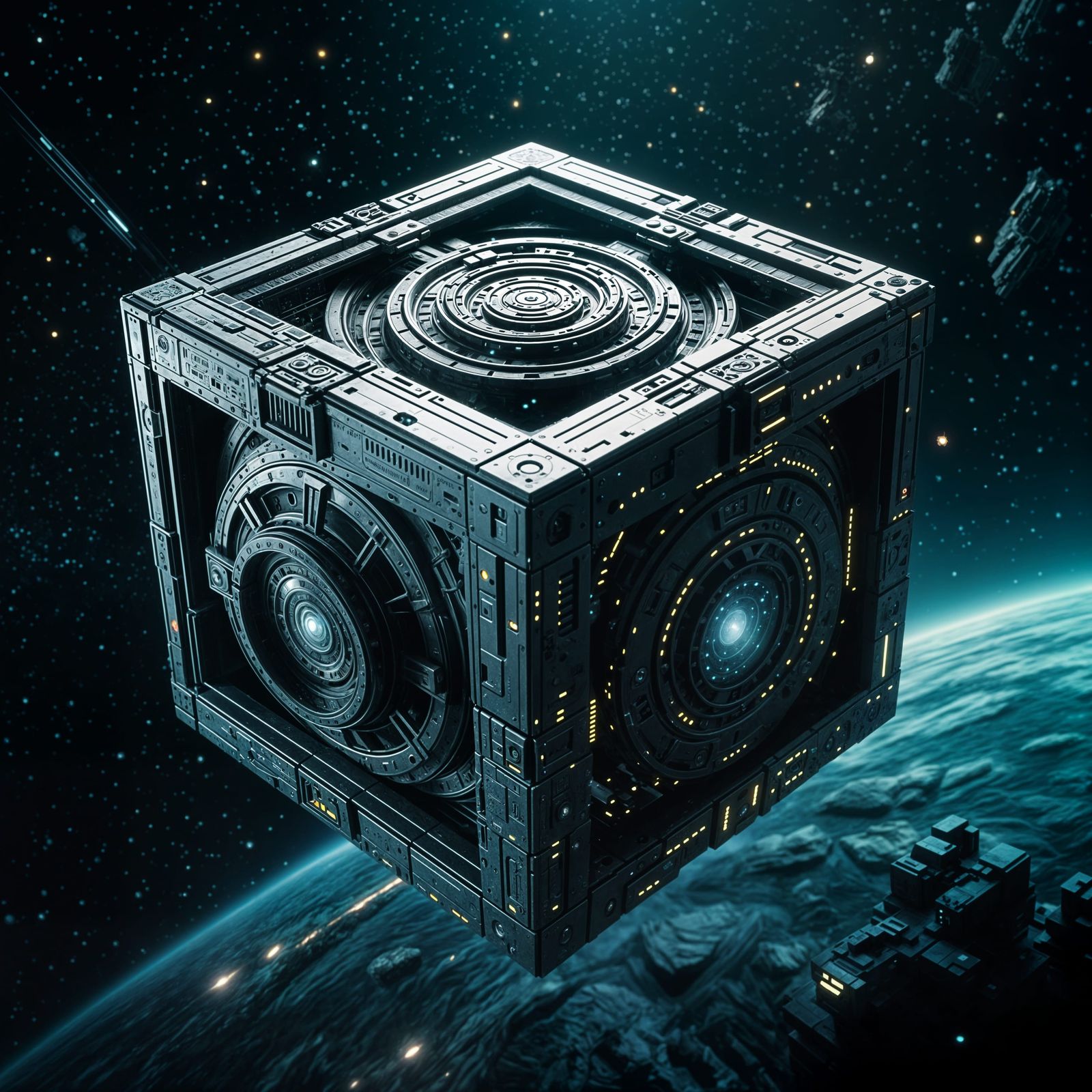 Intricate Borg Cube Dominates Galactic Space