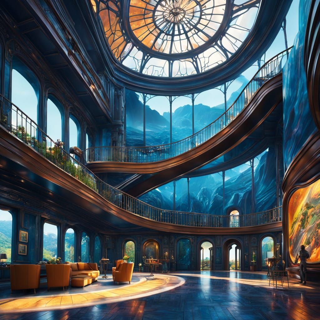 Sweeping Modern Mansion in Vibrant Landscape