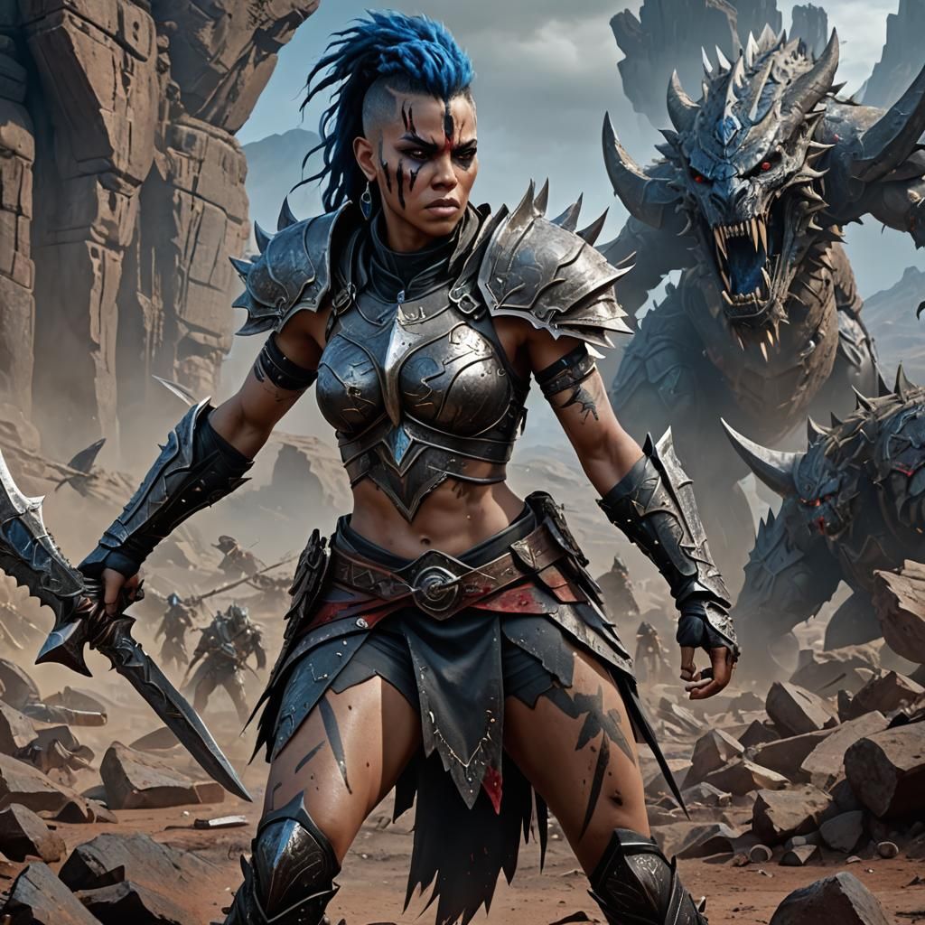 Epic Goliath Warrior in Craggy Wasteland