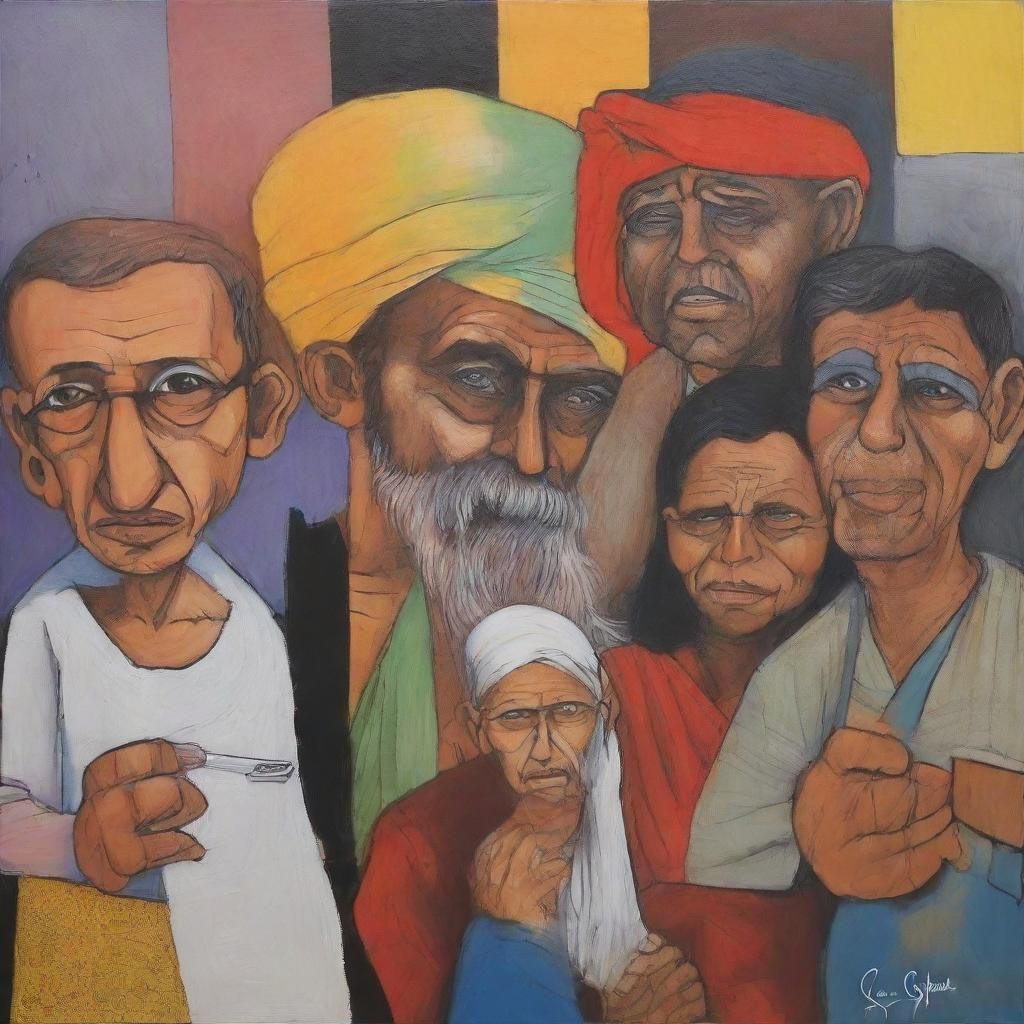 Abstract Geometric Art: Vibrant Digital Composition