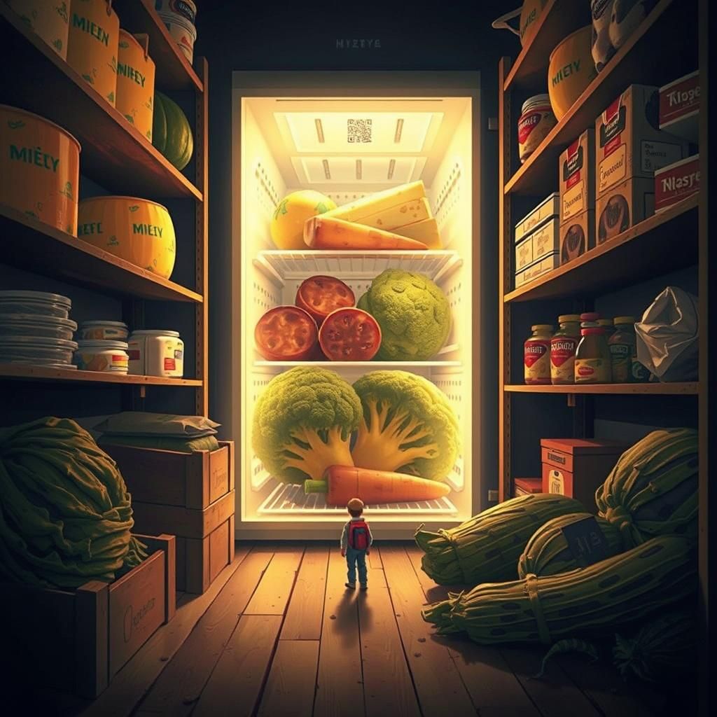 Microscopic Boys' Sci-Fi Fridge Adventure