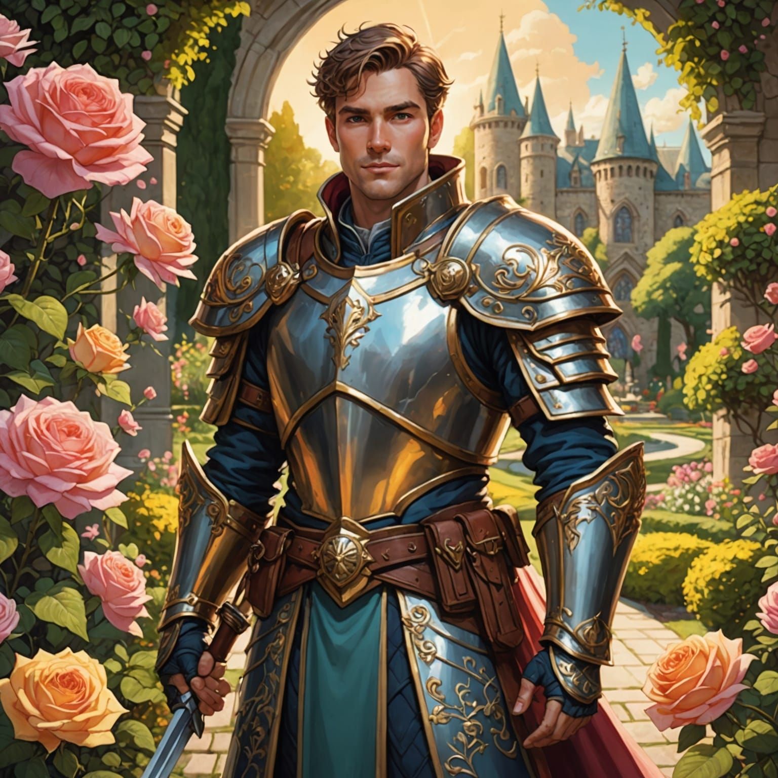 Paladin in Rose Garden, Anime Style