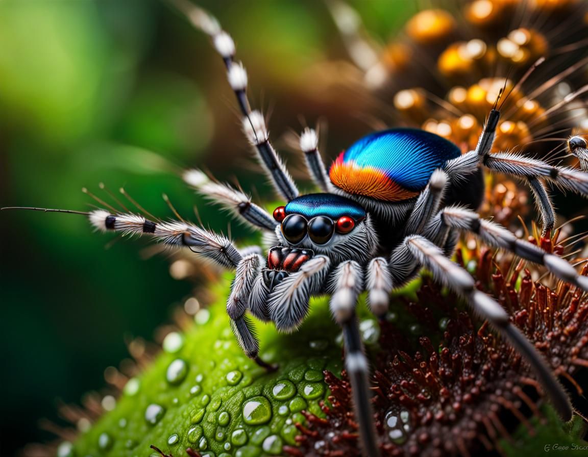 Hyperrealistic Coastal Peacock Spiders Macro Photography