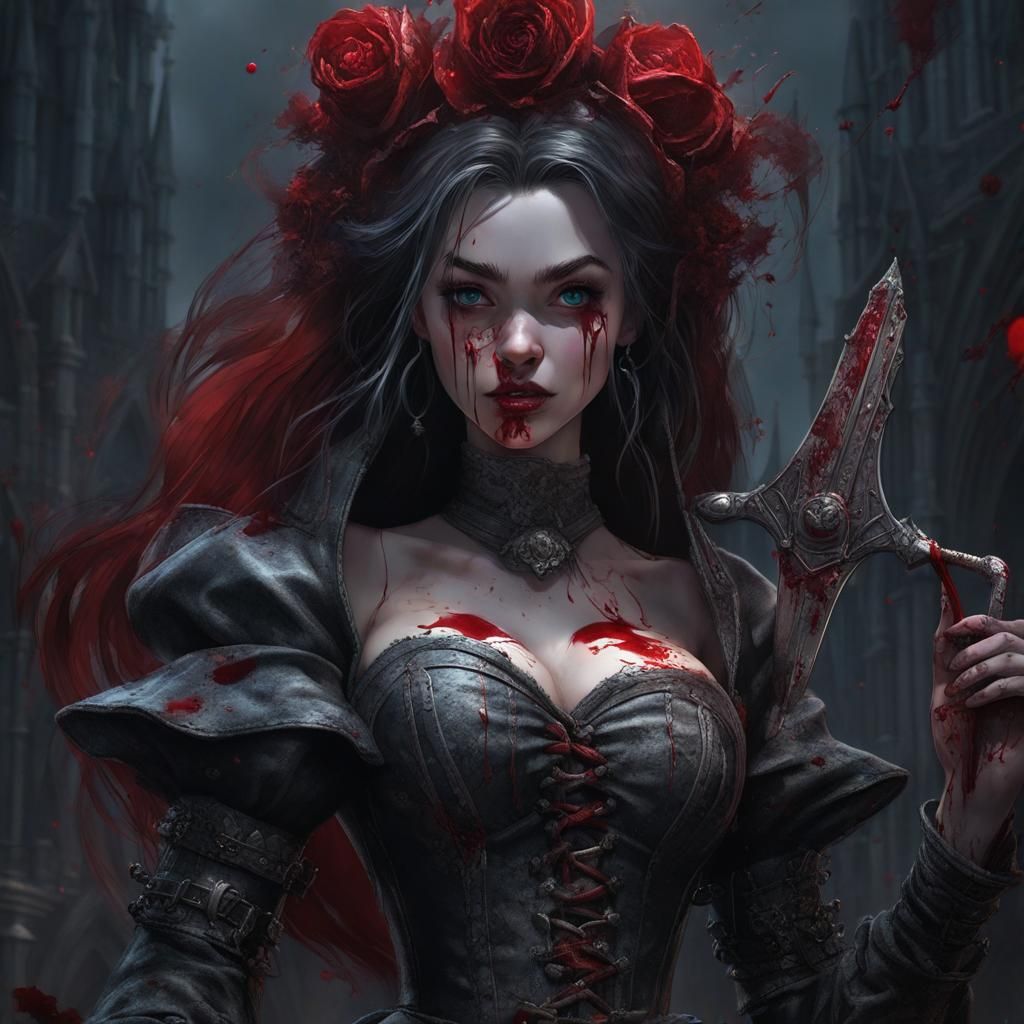 Gothic Disney Princesses with Bloody Weapons