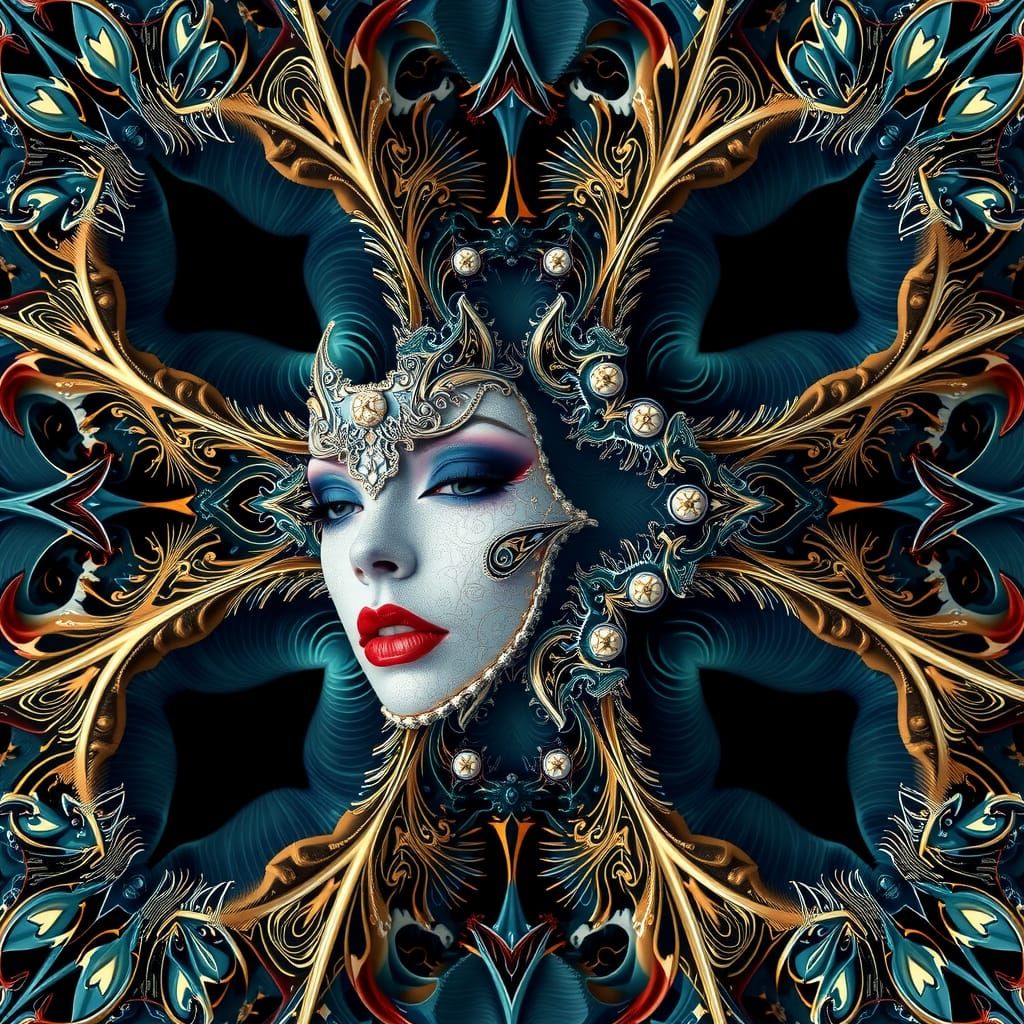 Fractal Elegance: Abstract Art with Supermodels