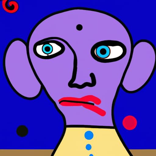 Sad Devilish Puppet in Picasso Style