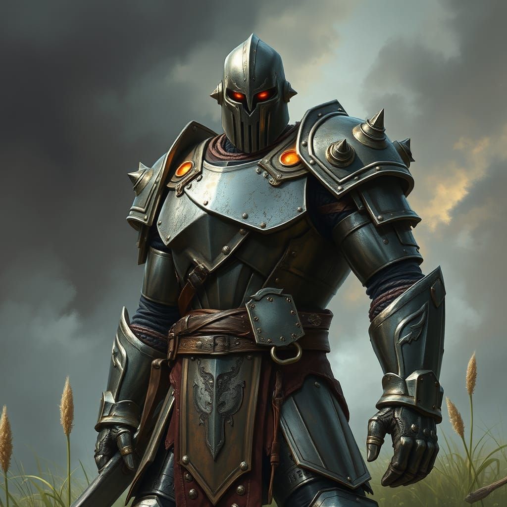 Warforged Barbarian Stands Tall in Whispering Meadows