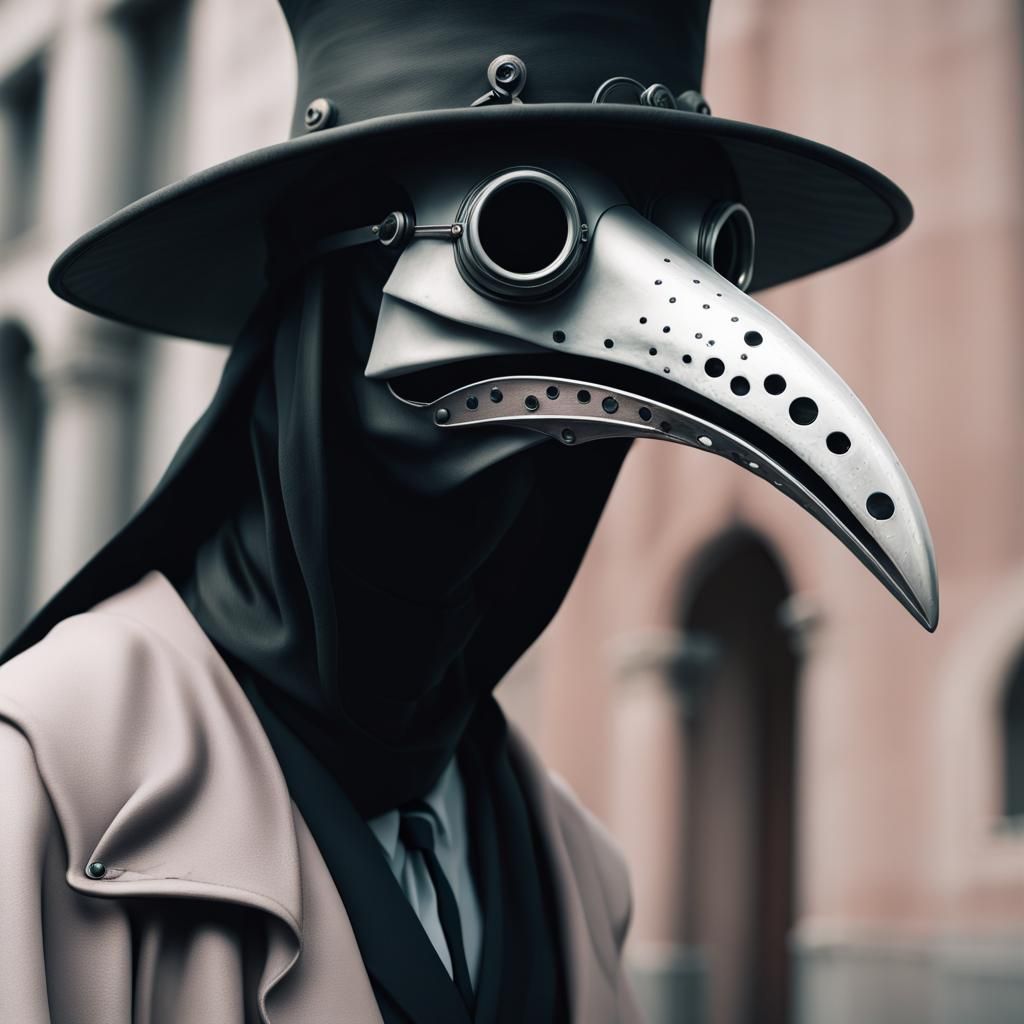Scart Plague Doctor in Pale Pastel Colors