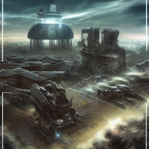 Roswell UFO Crash Site: Retro Sci-Fi Concept Art