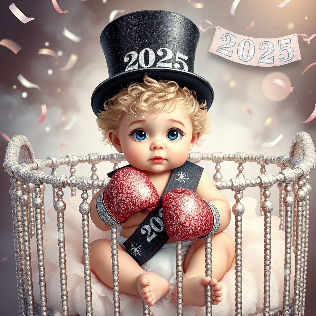 Charming Baby Boy Celebrates New Year in Whimsical Style