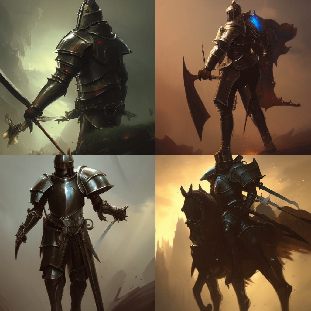 Fantasy Knight in Ornate Armor, Detailed Digital Art