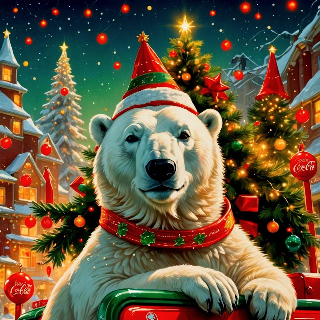 Coca-Cola Polar Bear on Christmas Truck