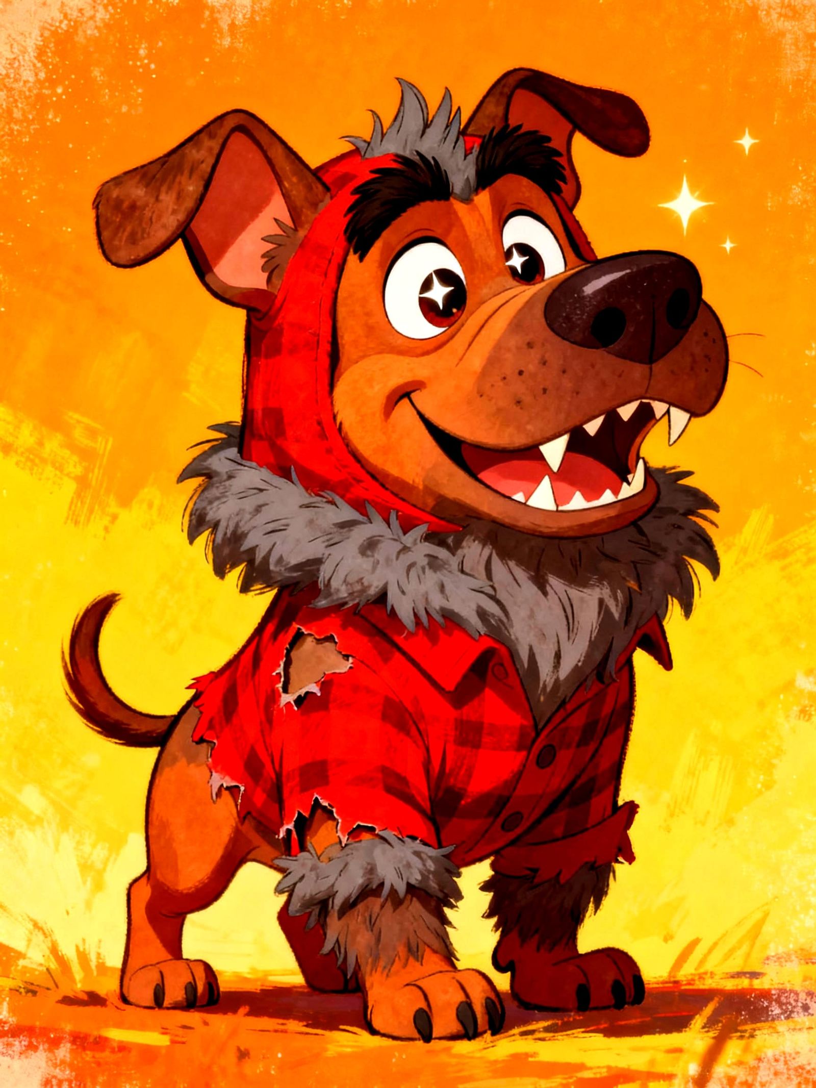 Cute Pitbull Dressed as Adorable Werewolf for Halloween