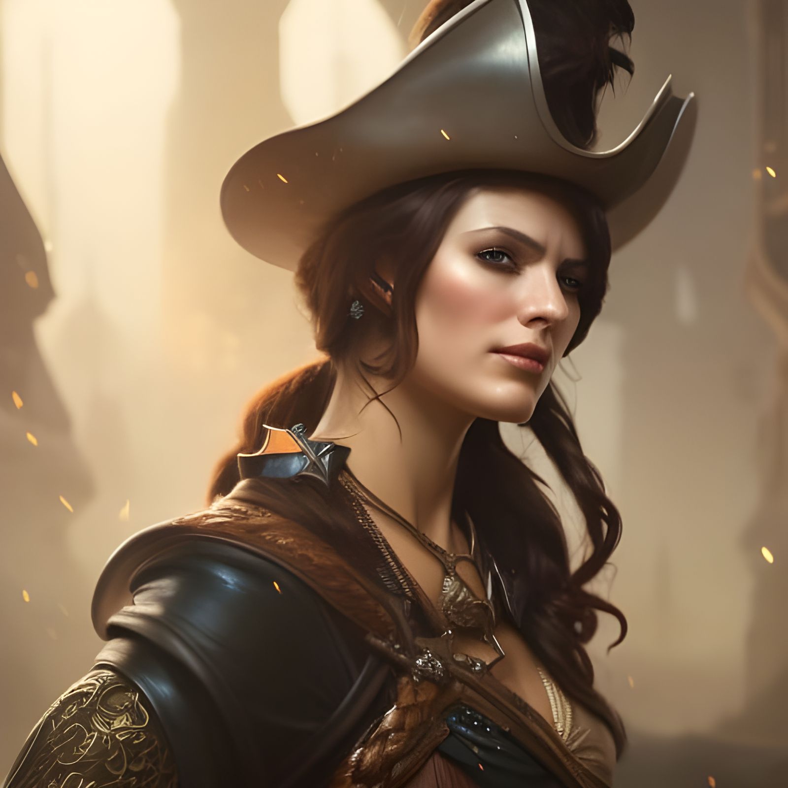Medieval Pirate Captain Concept Art Portrait