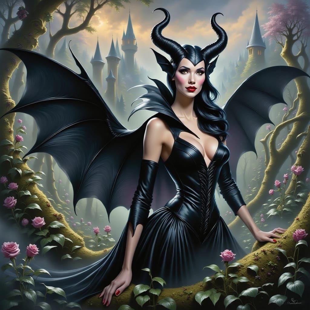 <lora:Disney Art Flux:1.0> Maleficent , disney by Heather Th...