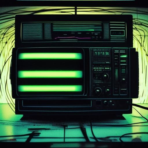 Distorted VHS Monitor Displays Creepy Birthday Party Scene