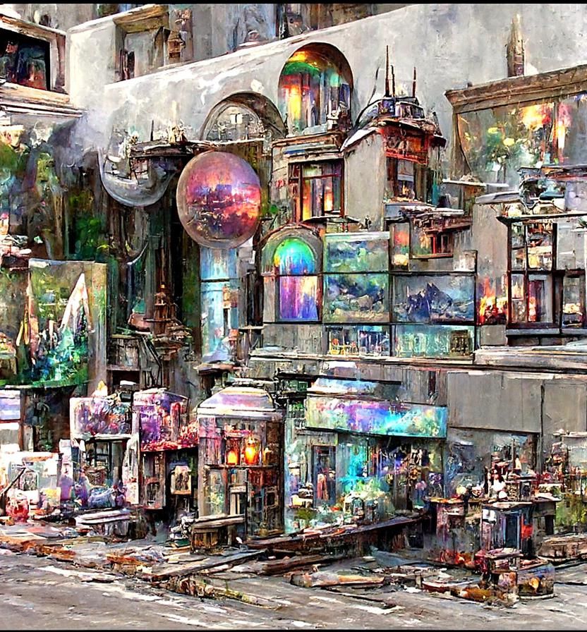 Decopunk Cityscape in Detailed Matte Painting