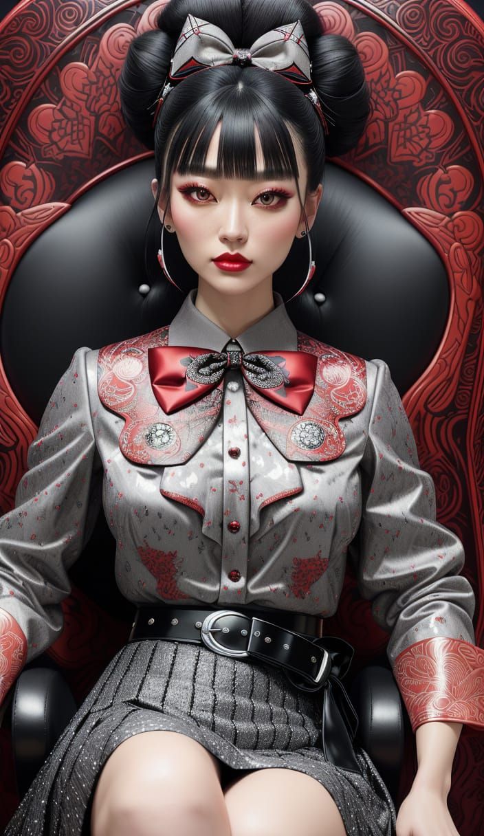 Woman in Surreal Chair: Fairytale Digital Art