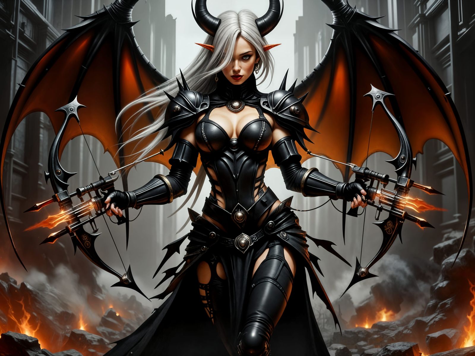 Archer Demon with Fiery Crossbow Hands