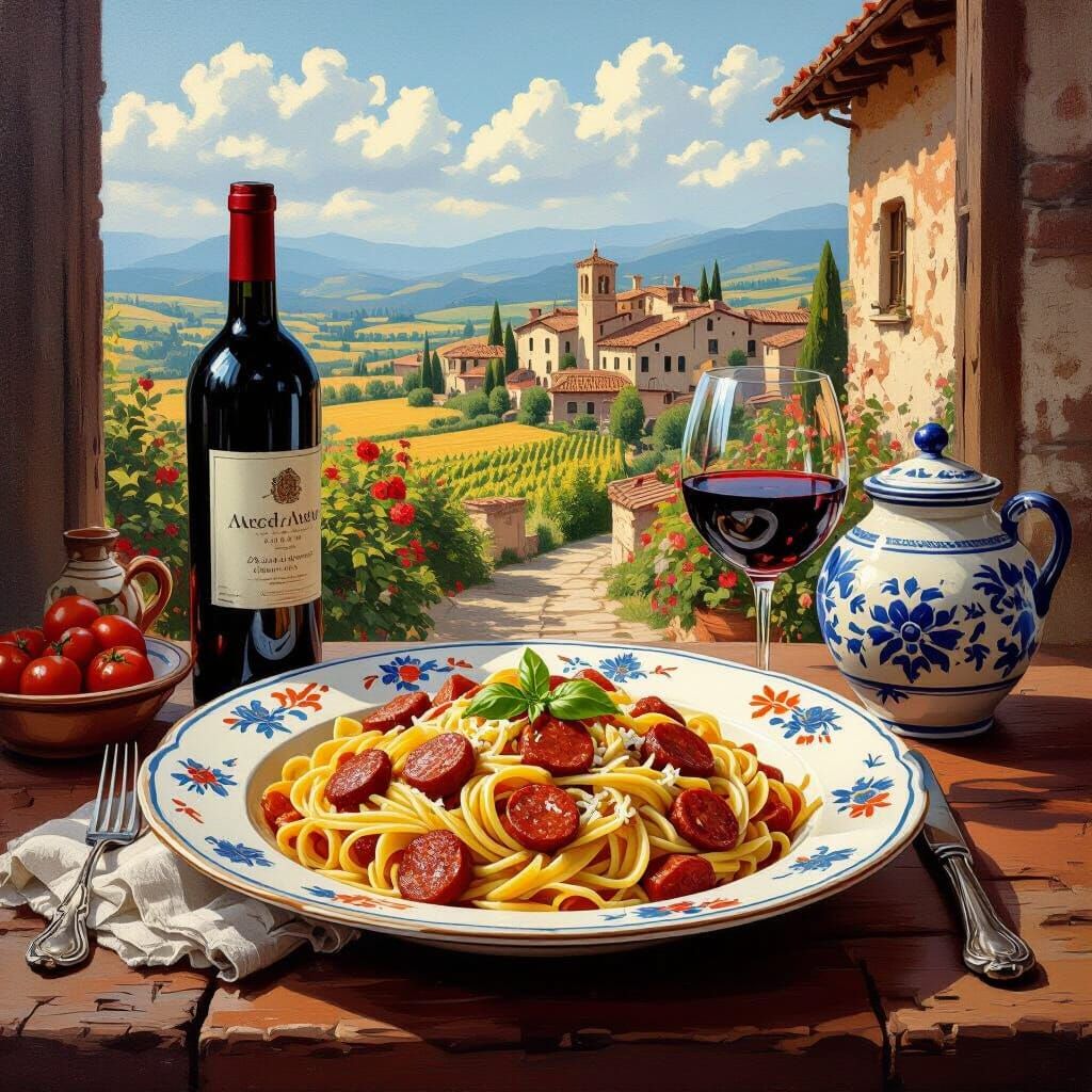 Authentic Pasta alla Norcina with Italian Chorizo