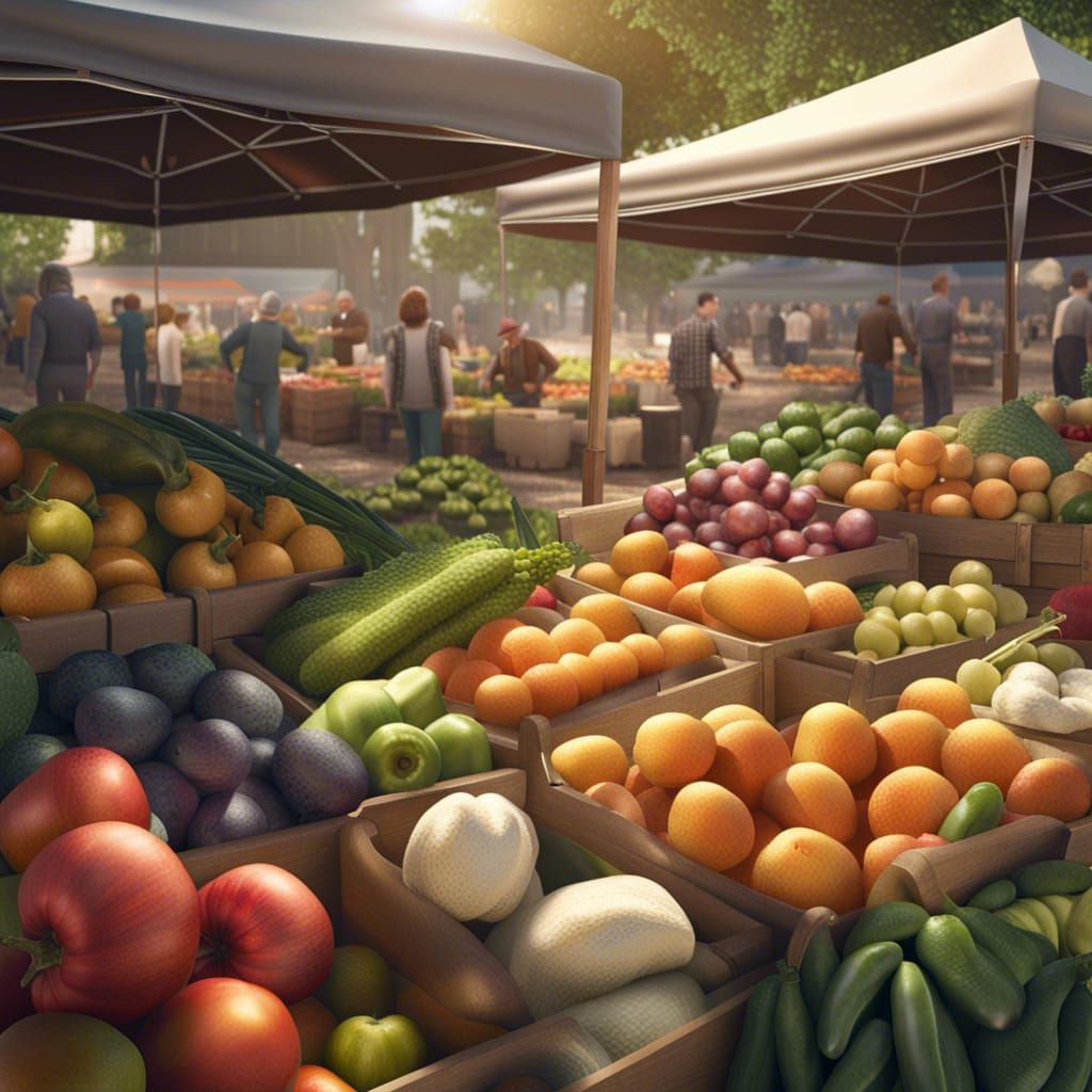 Photorealistic Farmers Market Portrait in Ultra HD