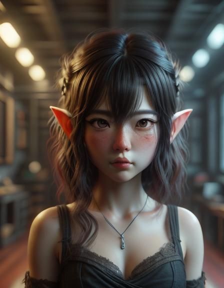 Photorealistic Elf in Anime-Inspired Fantasy Art