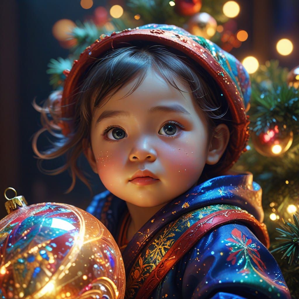 Whimsical Holiday Portrait in Vibrant Colors